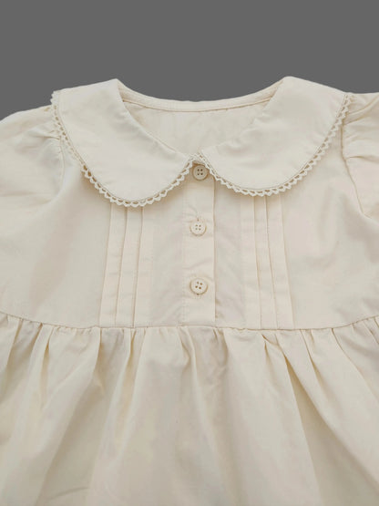 Pink Apron Off White Dress