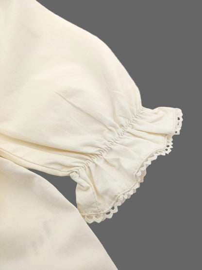 Pink Apron Off White Dress