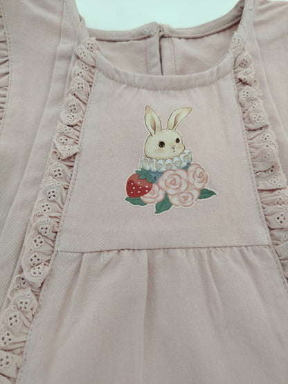 Pink Apron Off White Dress