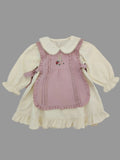 Pink Apron Off White Dress