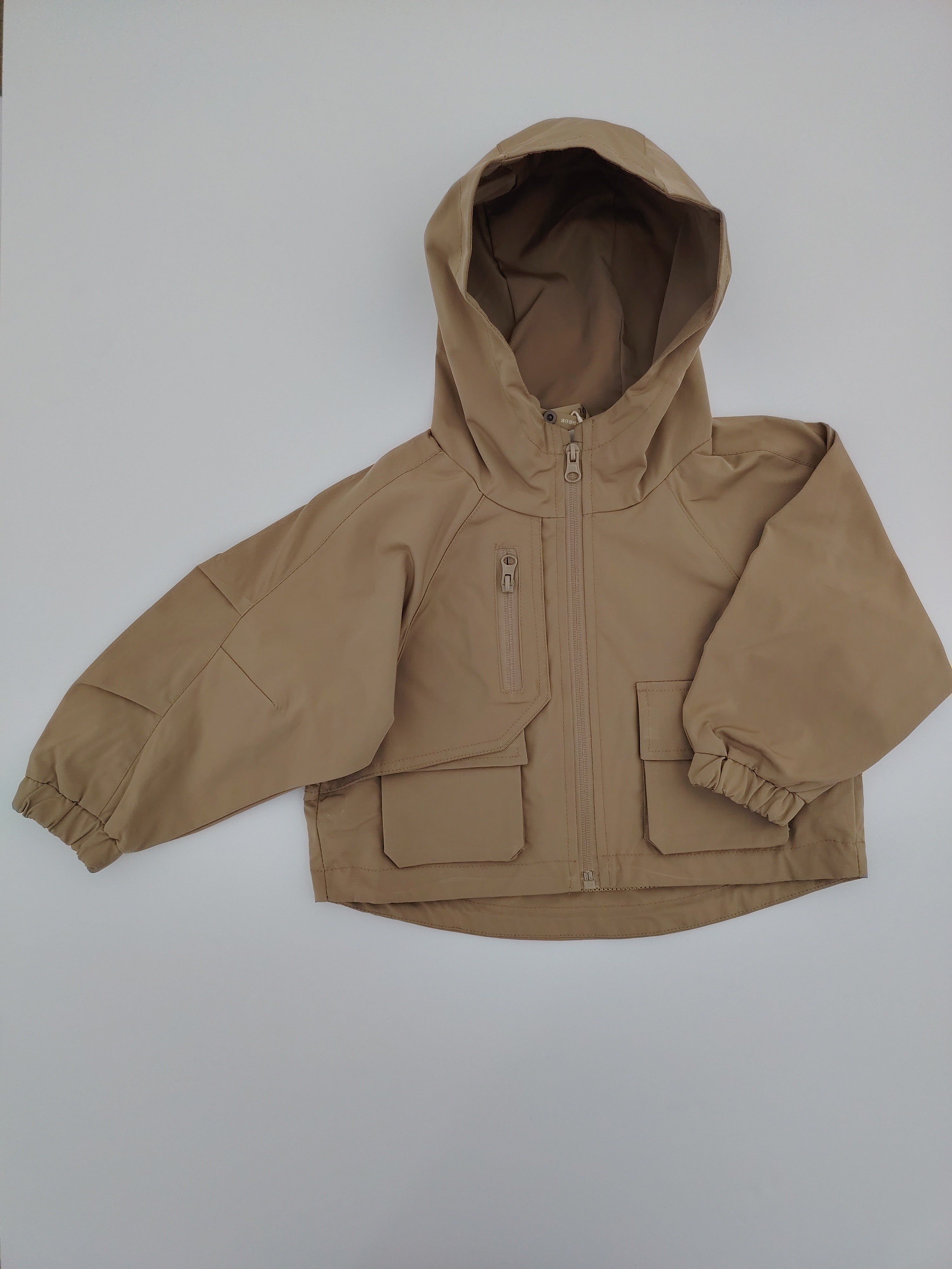 Beige Oversize Trench Coat with Hood