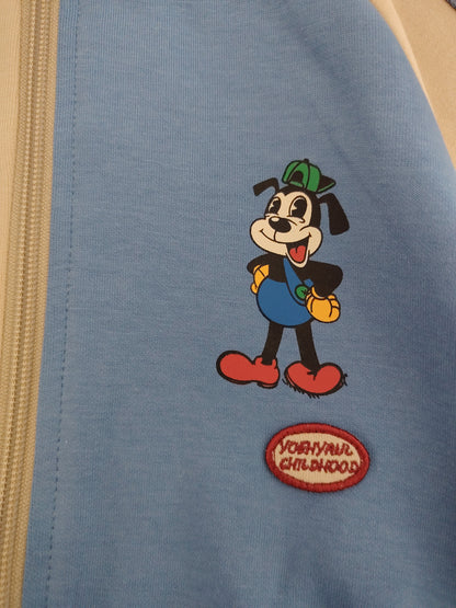 Beige & Blue Oversized Jacket