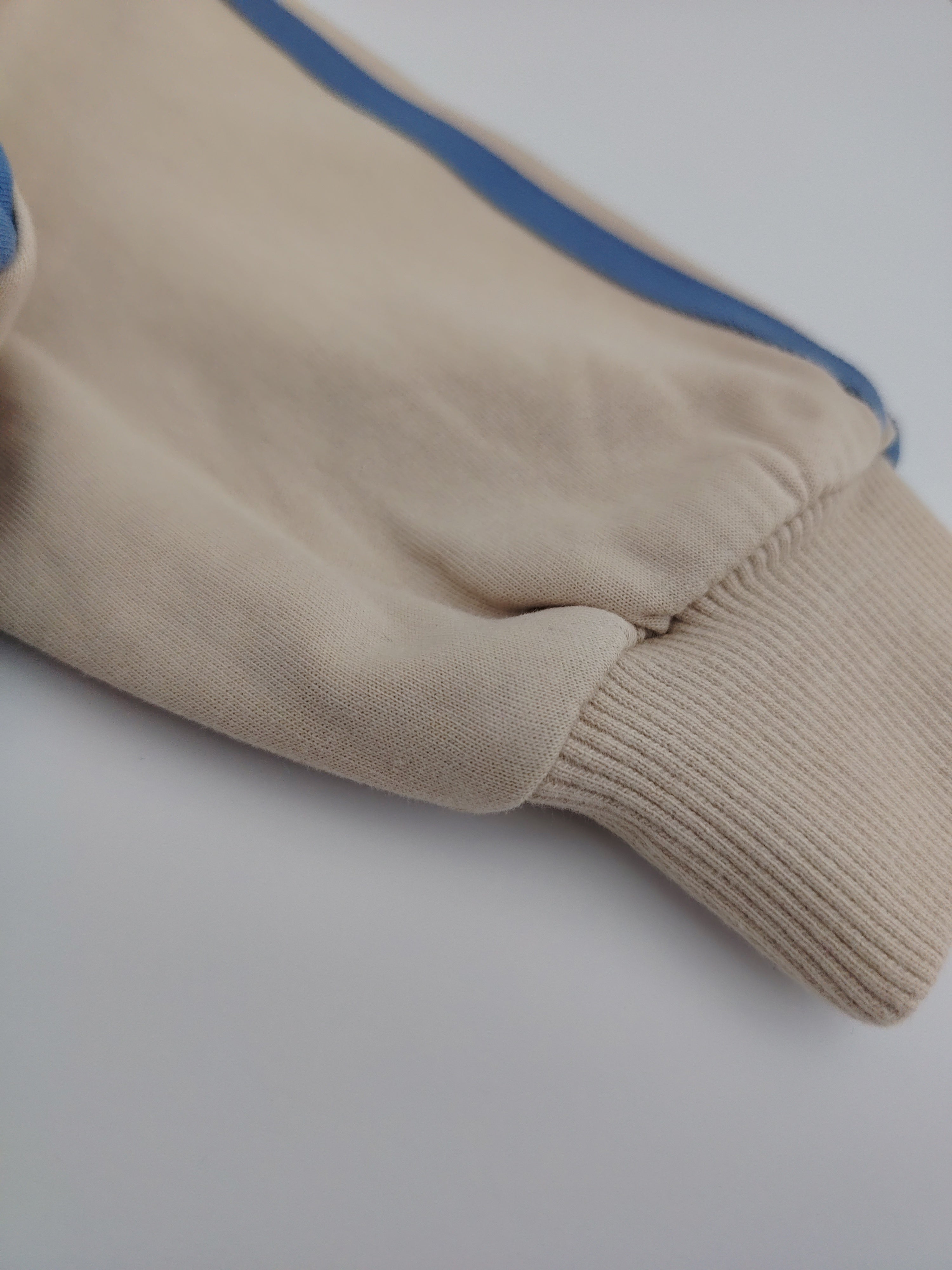 Beige & Blue Oversized Jacket