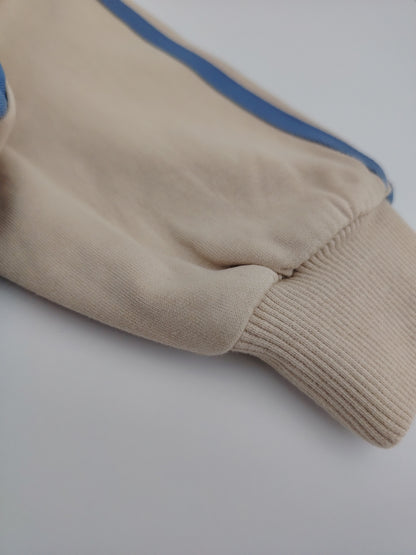 Beige & Blue Oversized Jacket