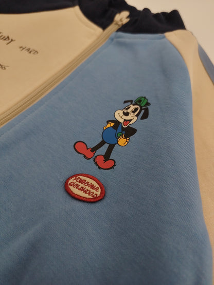 Beige & Blue Oversized Jacket