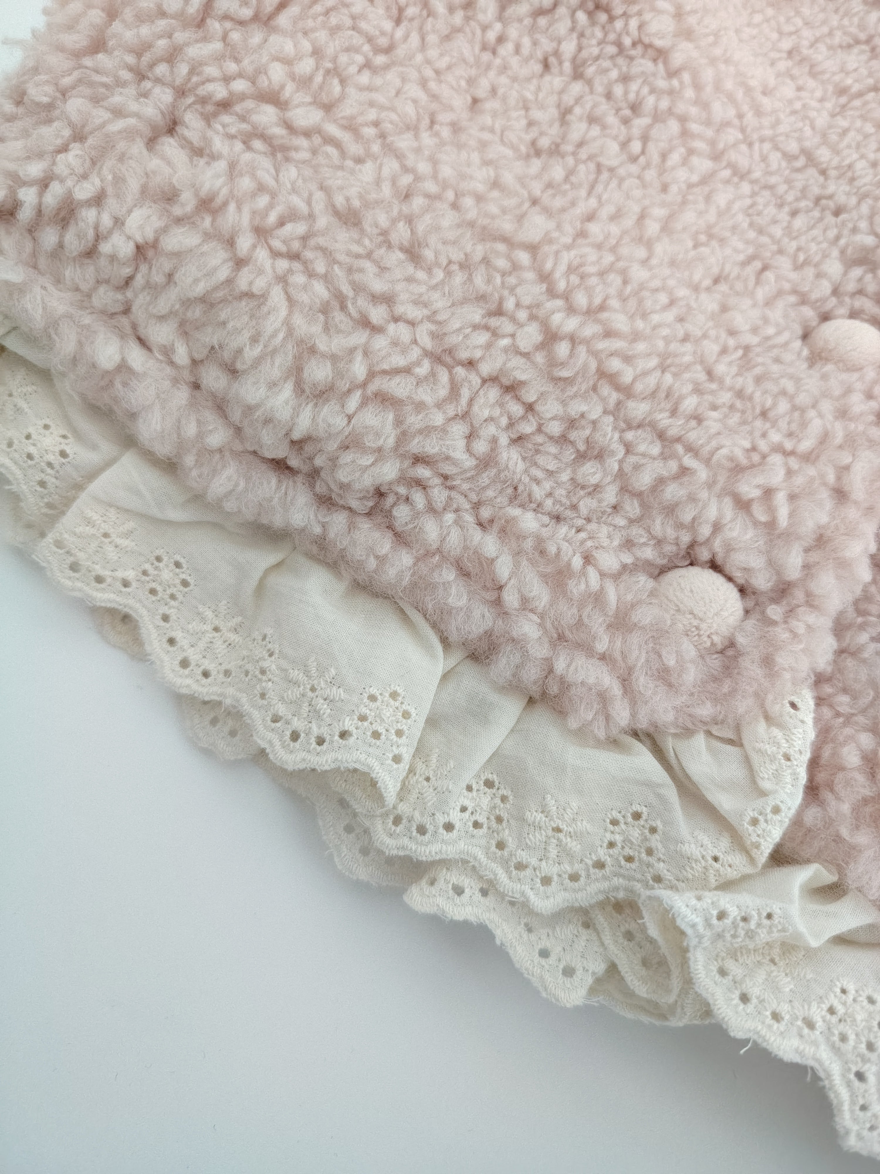 Pink Wool & Ruffle Gilet