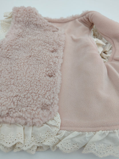 Pink Wool & Ruffle Gilet