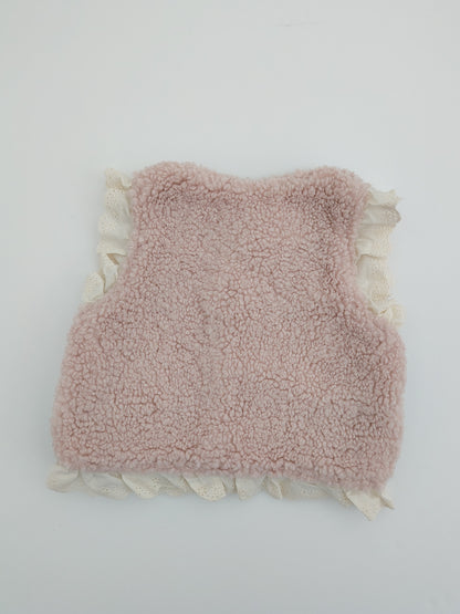 Pink Wool & Ruffle Gilet