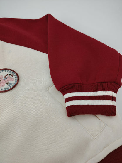 Red & Off-White Oversized Sport Jacket