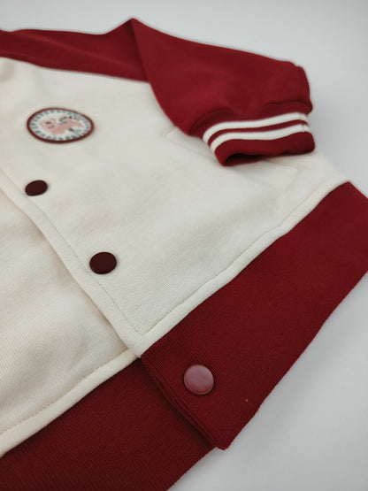 Red & Off-White Oversized Sport Jacket