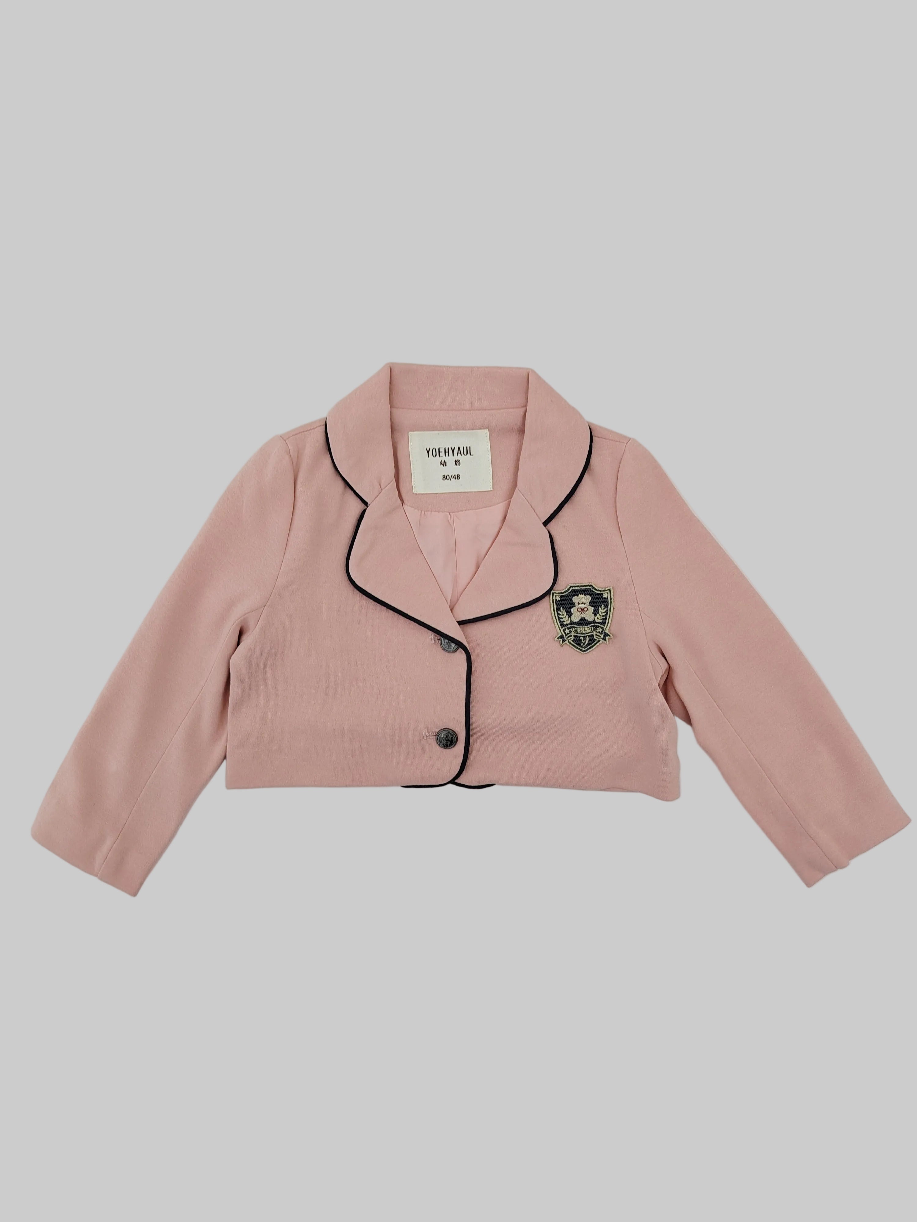 Pink Crop Top Blazer