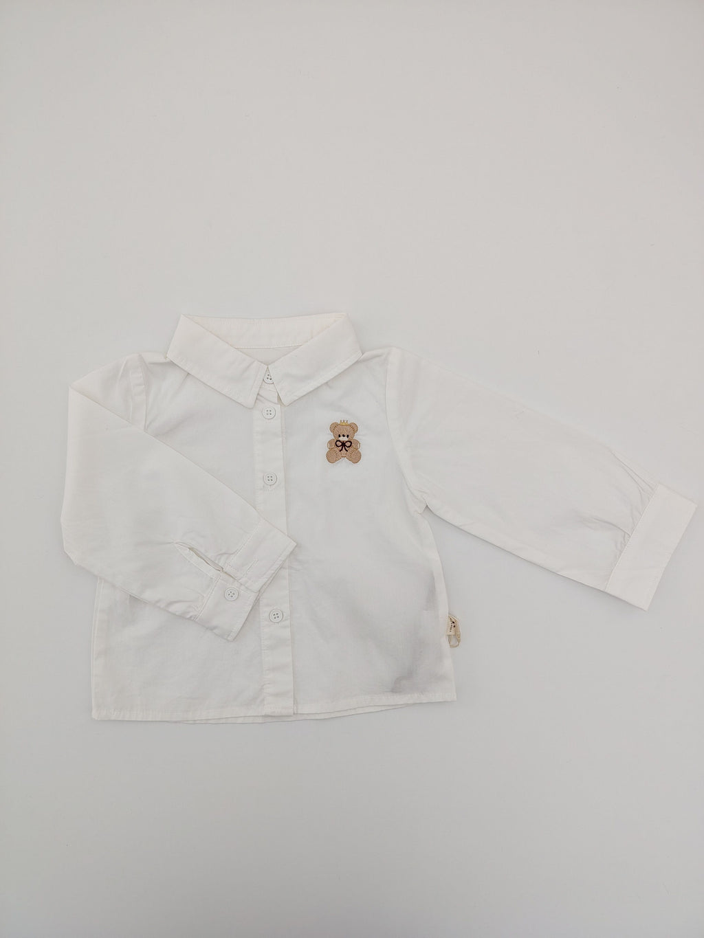 White Teddy Bear Shirt with Gray Noeud Papillon