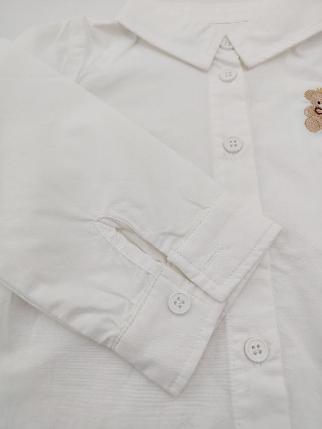 White Teddy Bear Shirt with Gray Noeud Papillon