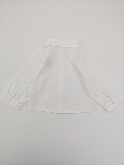 White Teddy Bear Shirt with Gray Noeud Papillon