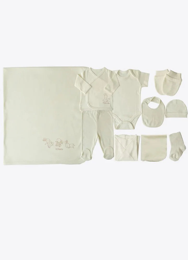 Beige Organic Cotton 10 Pieces Hospital Set