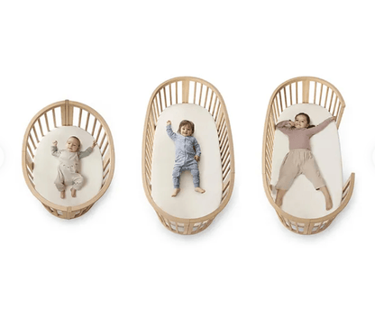 3 in 1 White Oval Wooden Bed - La Farandole Paris