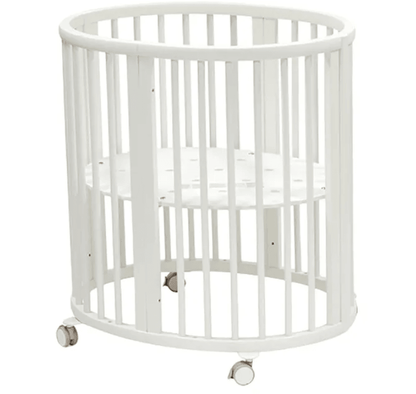 3 in 1 White Oval Wooden Bed - La Farandole Paris