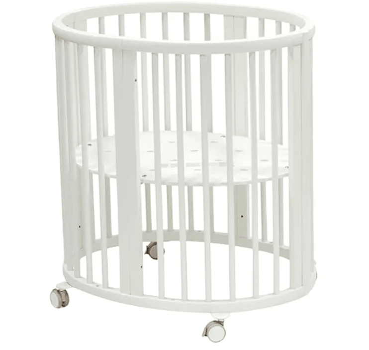 3 in 1 White Oval Wooden Bed - La Farandole Paris