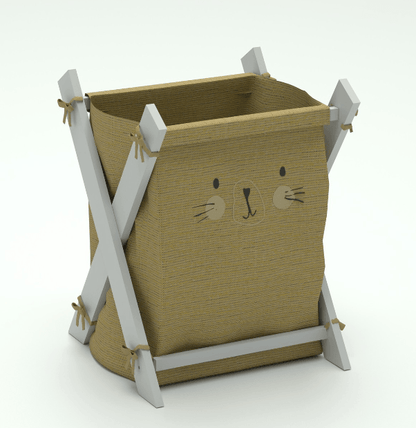 Animal Print white & Beige Toys Basket - La Farandole Paris
