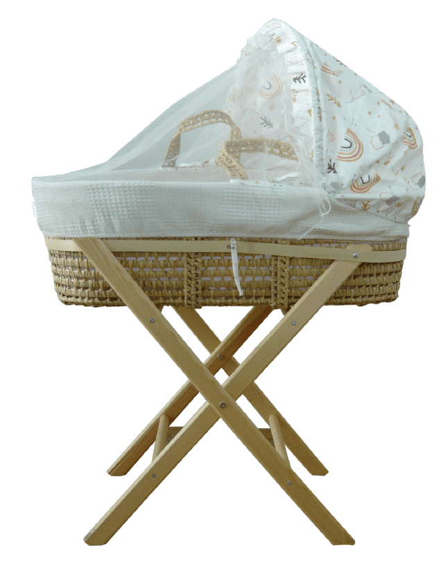 Wicker Moses Basket with Rocking Stand - La Farandole Paris