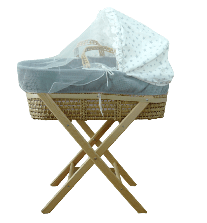 Wicker Moses Basket with Rocking Stand - La Farandole Paris