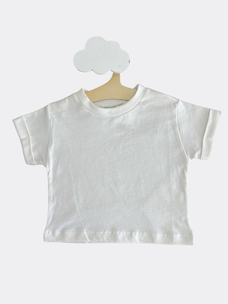 White Cotton T-shirt With Beige muslin Salopette