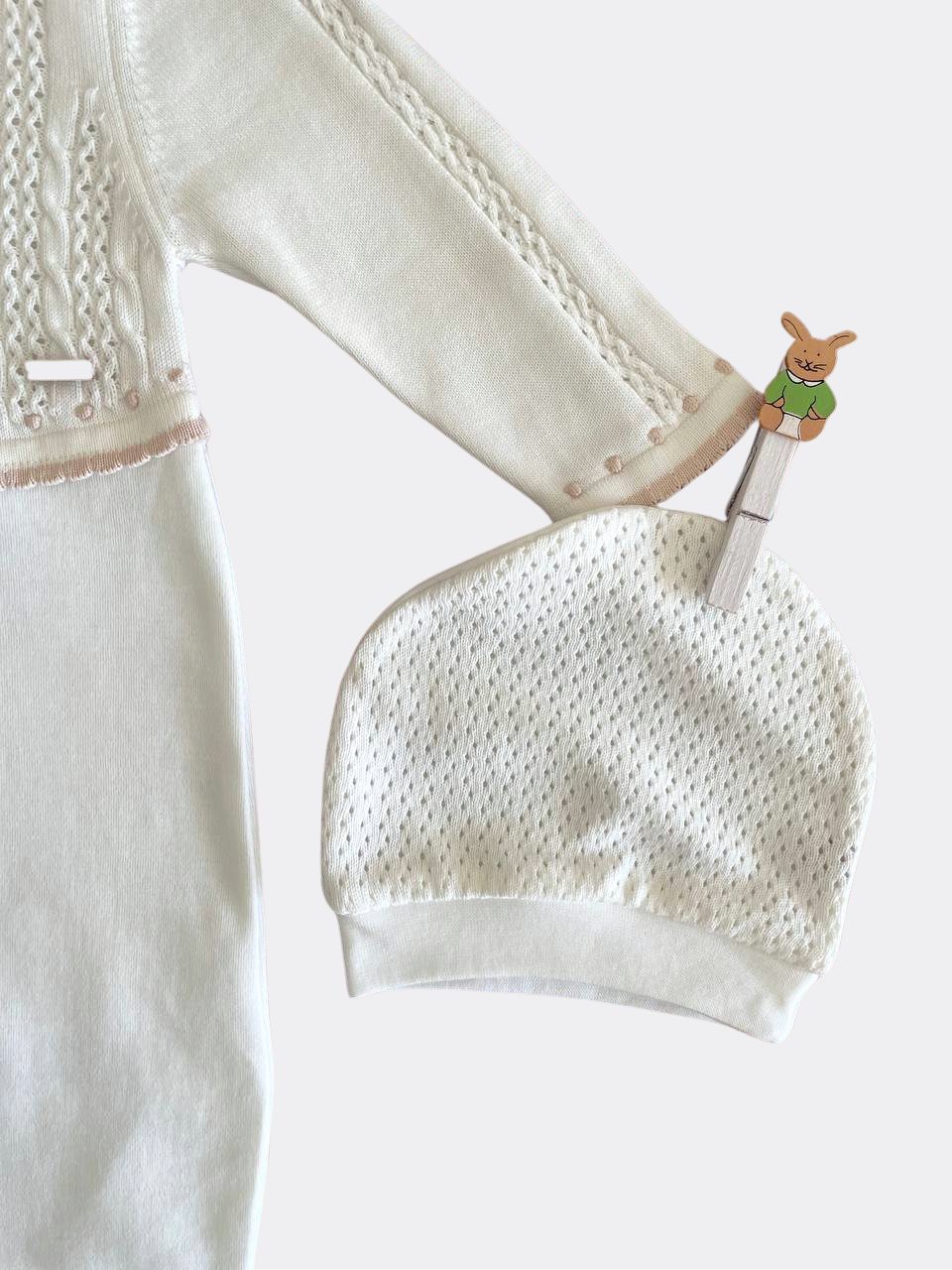 White Organic Cotton Overall With Hat