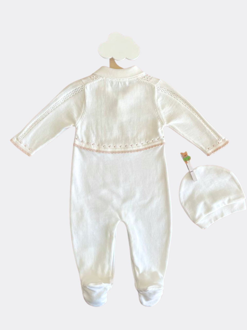 White Organic Cotton Overall With Hat