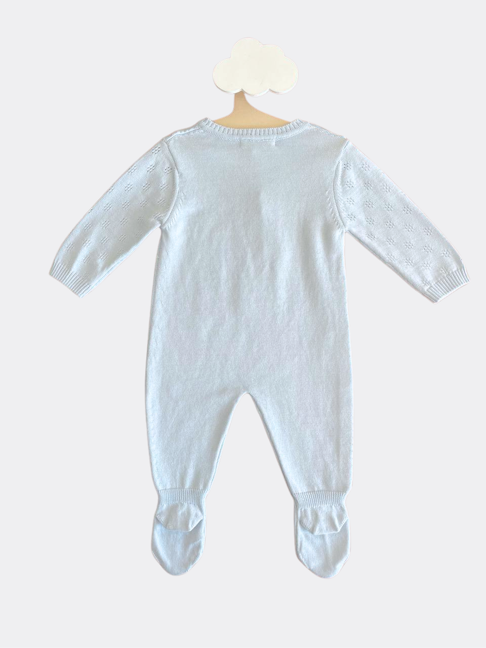 Baby Blue / White Organic Cotton Overall Socks