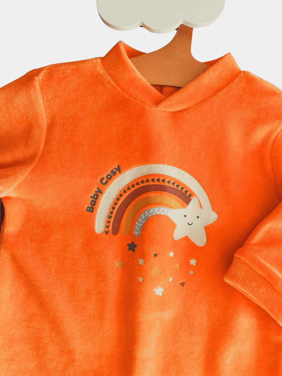 Orange Rainbow Organic Cotton Footed Overall - La Farandole Paris