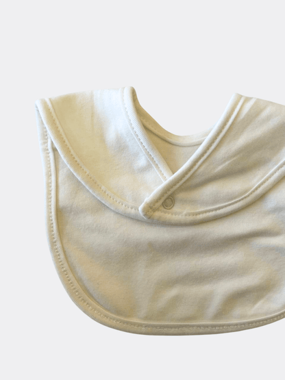 White And Green Cotton Bib Rabbit - La Farandole Paris