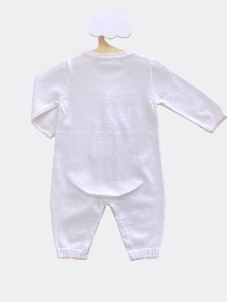 White And Beige Organic Cotton Overall No socks