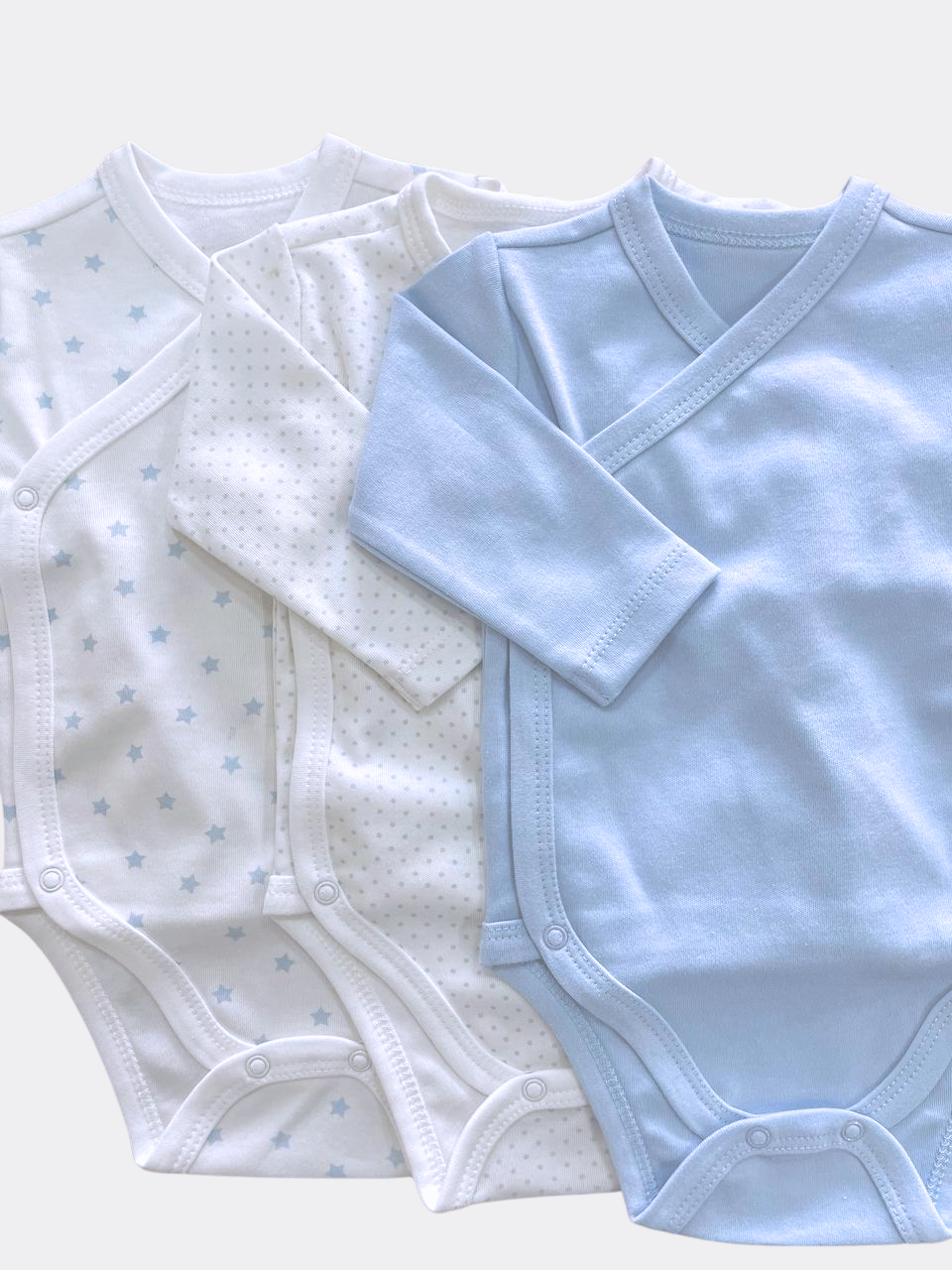 Blue And White Double Breasted Organic Cotton 3 Bodies