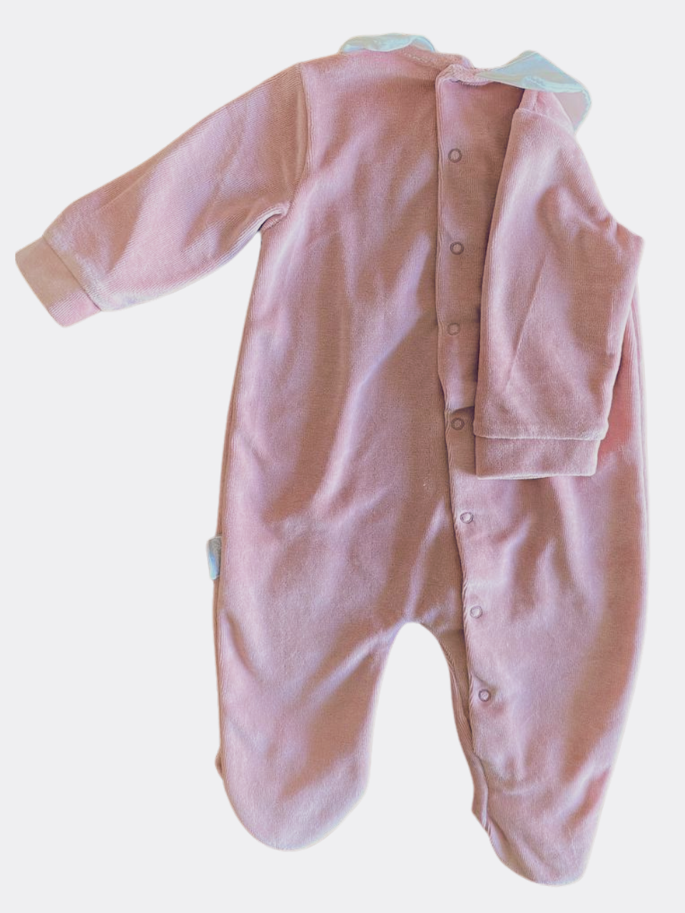 Dark Pink And White Velvet Overall