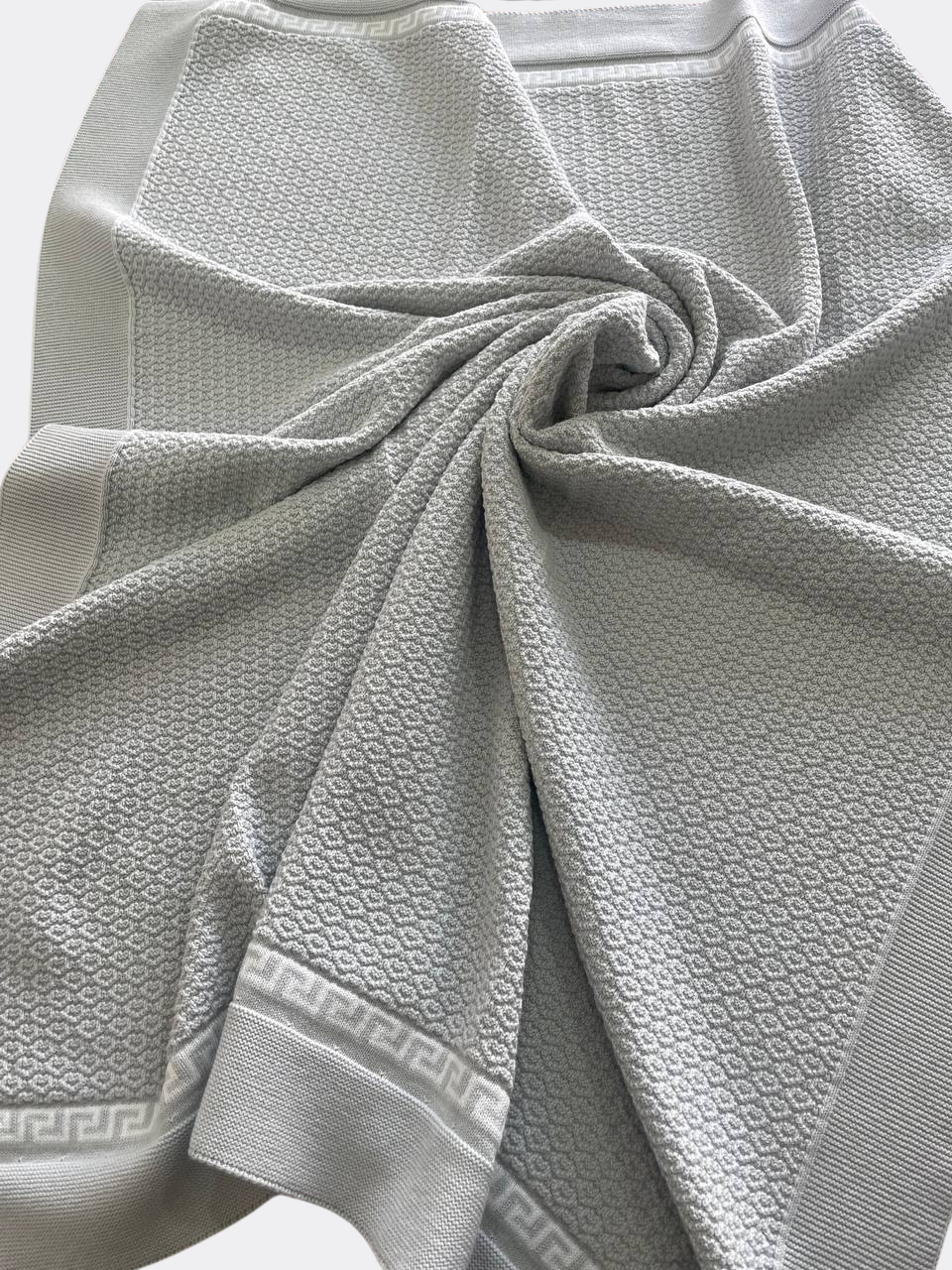 Grey Versace Style Organic Cotton Blanket