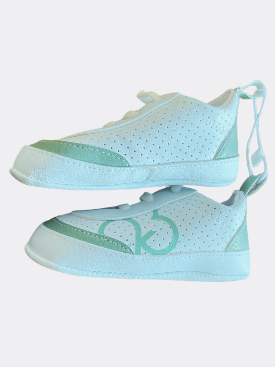 White And Green Sneakers for baby Girl