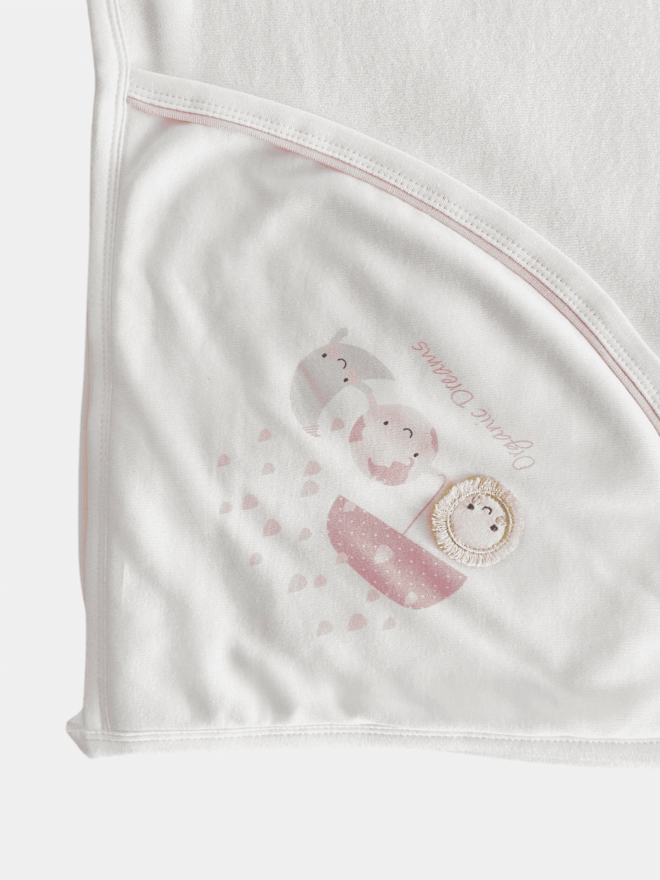 Blue/Pink Organic Cotton Hooded Towel - La Farandole Paris