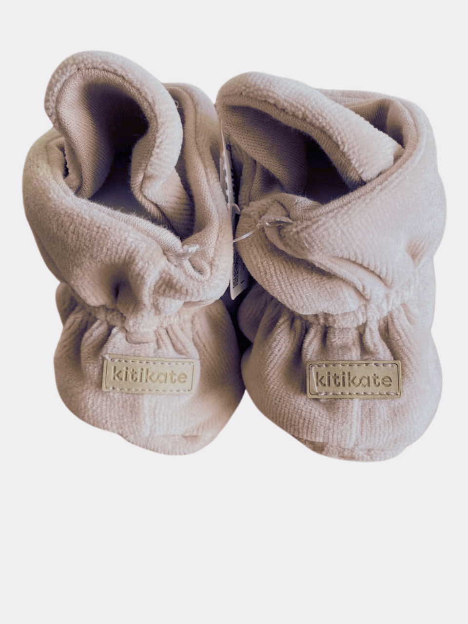 Beige Velvet Booties - La Farandole Paris