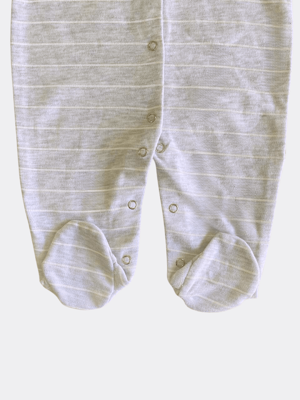 Grey And White Cotton Overall Stripped - La Farandole Paris