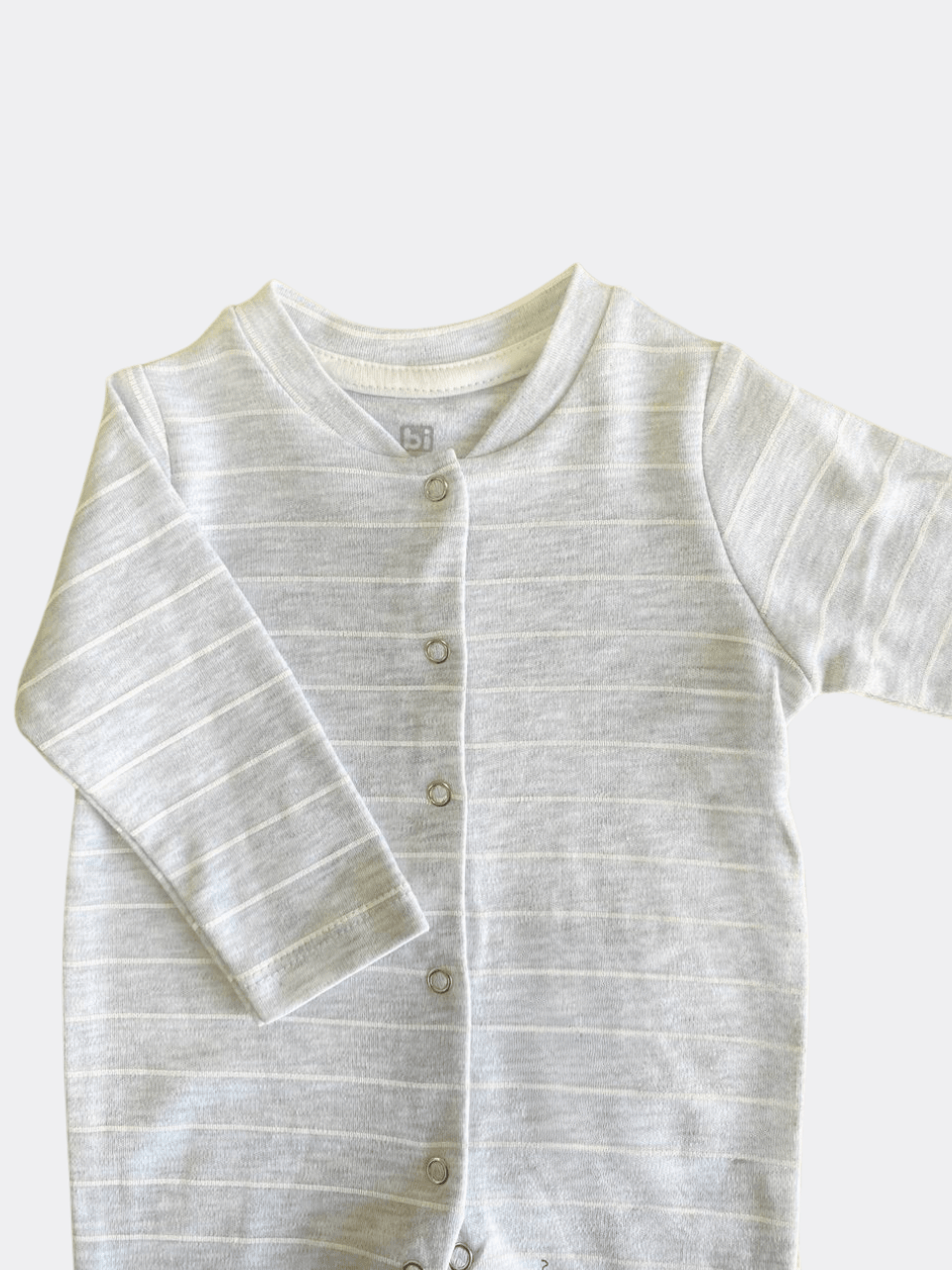 Grey And White Cotton Overall Stripped - La Farandole Paris