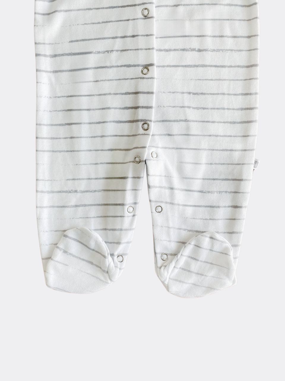 White And Grey Cotton Overall Stripped