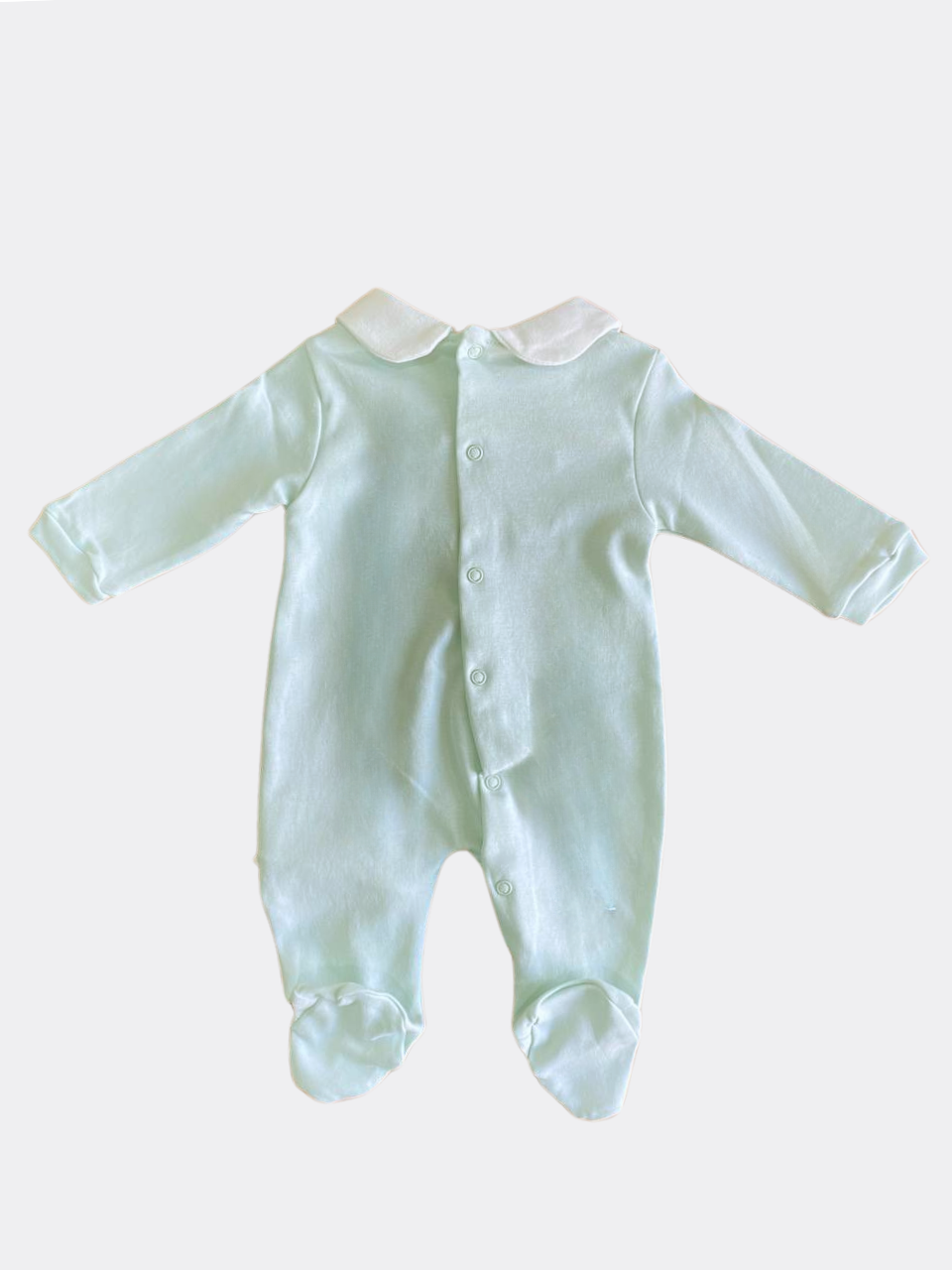 Light Mint Green And White Organic Cotton Overall