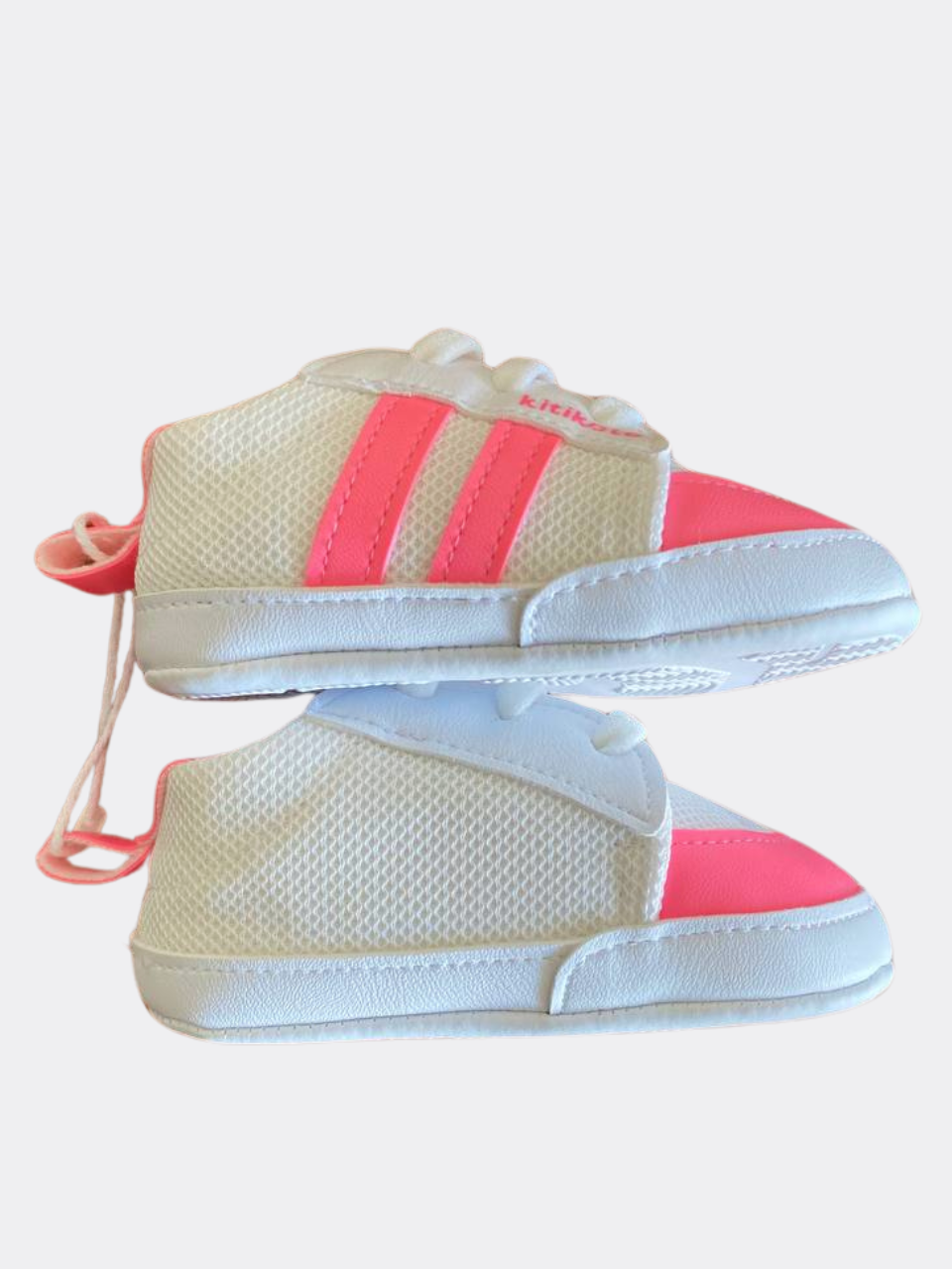 White And Pink Baby Sneakers