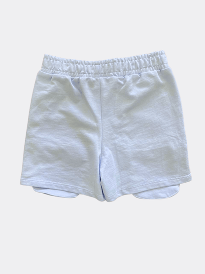 Light Blue Cargo Cotton Short - La Farandole Paris