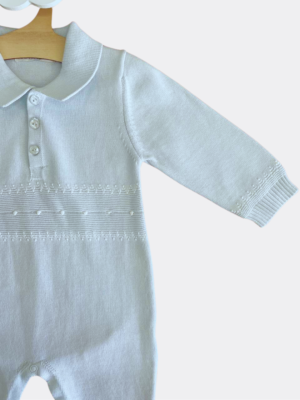 Baby Blue And White Organic cotton Overall