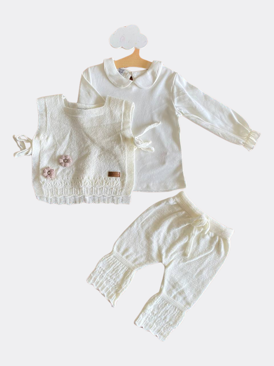 Off White Wool Set 3 pcs