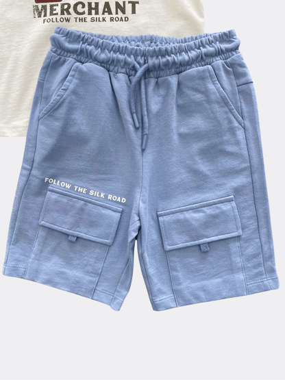 Beige / Blue Cotton Set - La Farandole Paris