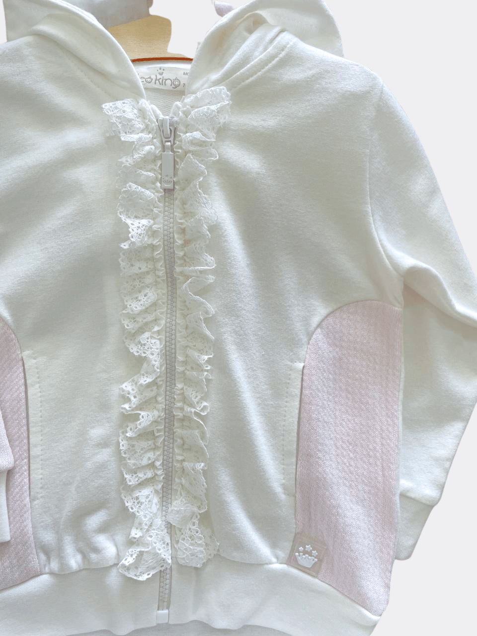 White And Pink With Ruffles 2-Pieces Set - La Farandole Paris