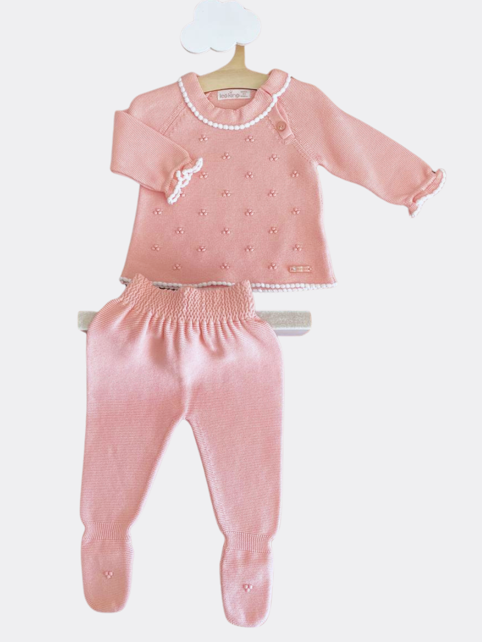 Salmon And White Organic Cotton set 2 Pcs