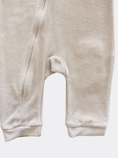 Beige Elephant Velvet Zip overall - La Farandole Paris